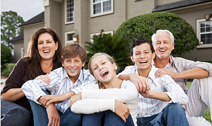 Family reviewing estate